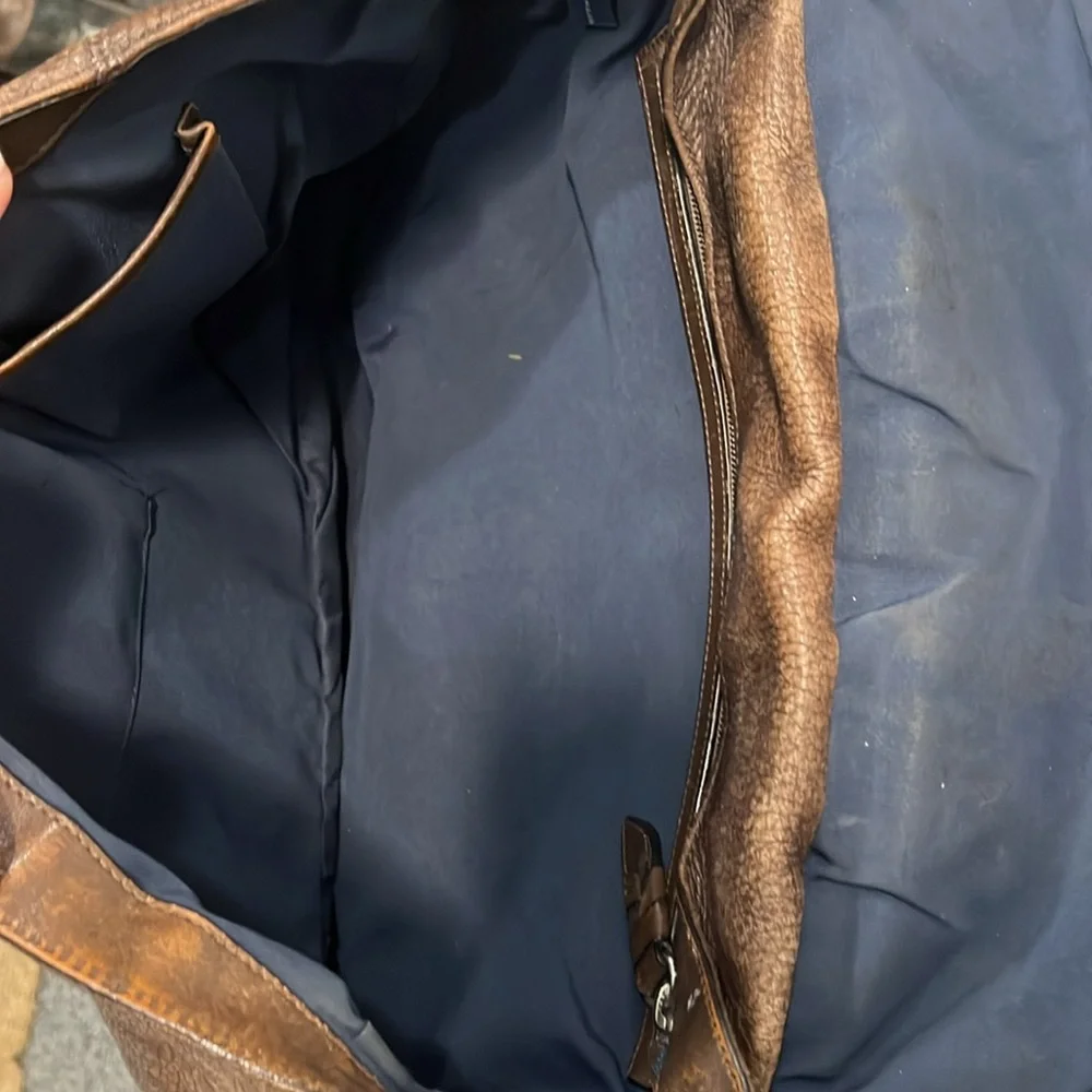 Cole Haan messenger bag brown distressed laptop book bag school bag‎ business